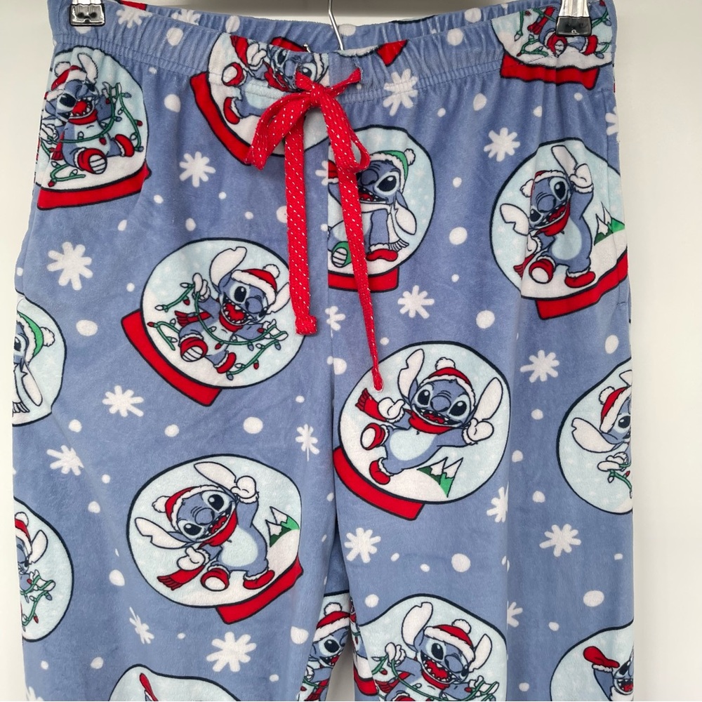 Disney Stitch Christmas Pajama Pants Women Small Fleece Jogger with Pockets - Picture 12 of 12